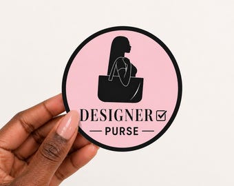 Designer Purse Checkbox Checkmark Funny 5" Waterproof Die-Cut Vinyl Sticker Decal