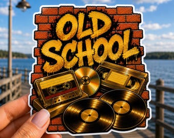 OLD SCHOOL Laptop Notebook Wasserflasche 4 "Die-Cut Vinyl Aufkleber Aufkleber