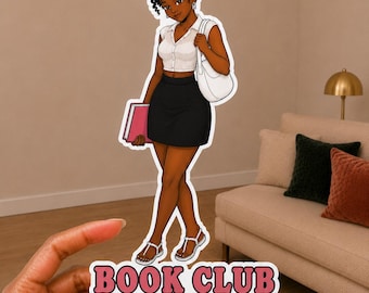 Book Club Mitglied Black Girl 90s Retro Pop Art Wasserdichter 5 "großer gestanzter Vinyl-Aufkleber