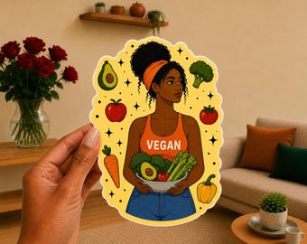 Black Girl Vegan - Laptop Notebook Wasserflasche 3"Die-Cut Vinyl Sticker Decal