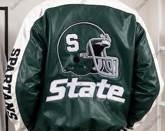 Dark Green Varsity Jacket Men Women | Custom Letterman Jacket | Leather Sleeve Bomber Jacket | College Streetwear Coat