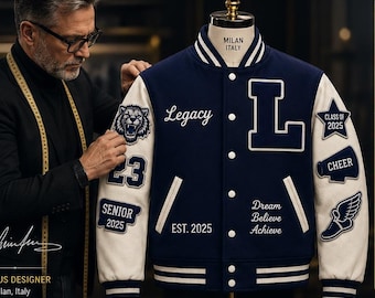 Custom Purple Varsity Jacket | Graduation Gift Birthday Gift | Personalized Letterman Chenille Patches | Class of 2027 School Spirit