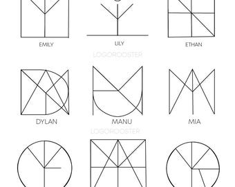Custom Minimalist Name Logo, Tattoo Name Logo, TikTok Name Logo, Geometric Logo, Name Art Design, Personalized Gift, Monogram Logo Design