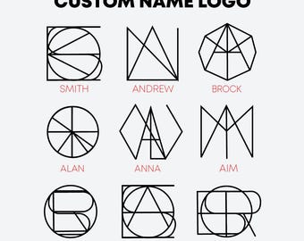 Custom Name Logo Design Word Logo Initial Logo Minimalist Monogram Design Geometric Logo PNG SVG Files Cricut TikTok Logo