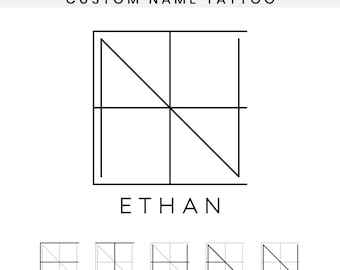 Custom Name Tattoo, Logo Minimalist, Letter Personalized, TikTok Name Art, Modern Geometric, Monogram Name Design, PNG, SVG, PDF