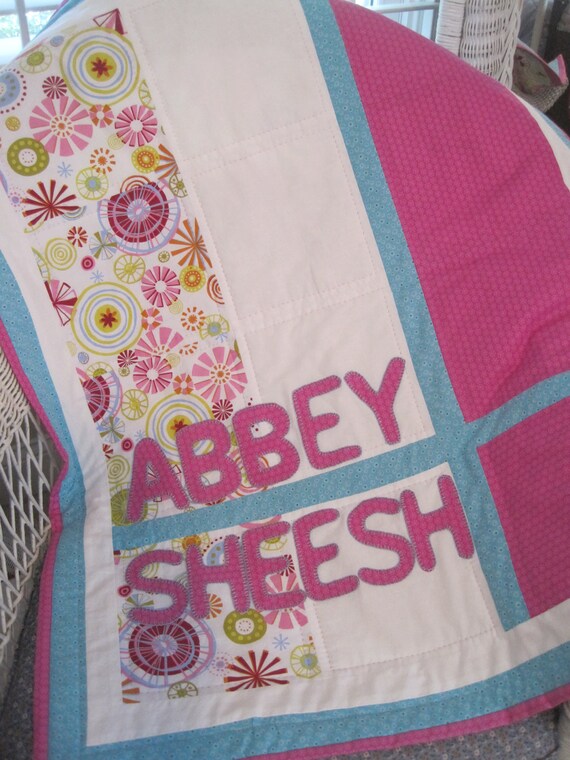 Items similar to Baby Quilt with childs name on Etsy