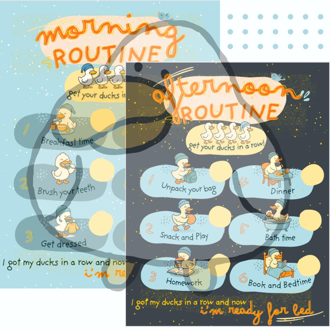 Get Your Ducks in a Row Routine Charts \ Kids Visual Schedule + Reward ...