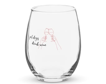 Stemless wine glass - pet dogs drink wine
