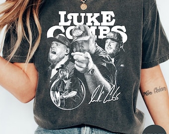 Maglietta del tour "My Kinda Saturday Night" di Luke Combs, abbigliamento vintage da concerto di musica country.