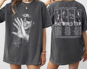 T-shirt del Bad World Tour di Michael Jackson, regalo per i fan del Re del Pop, maglietta icona della musica anni '80