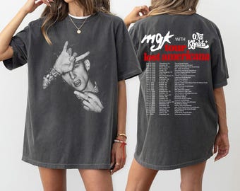 Maglietta MGK Lost Americana Tour 2026, maglietta da concerto rap rock a due lati, regalo per i fan di Machine Gun Kelly