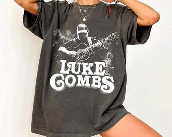 T-shirt di Luke Combs, abbigliamento country vintage, regalo musicale retrò, maglietta del tour di concerti
