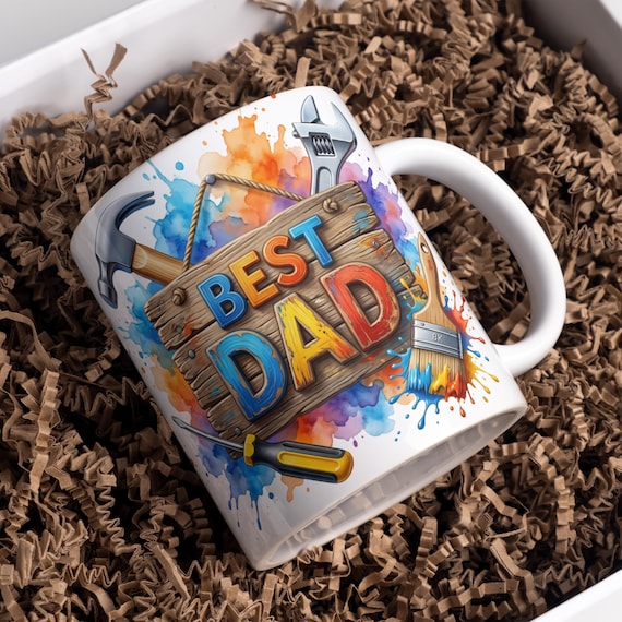 Best Dad Mug PNG, Fathers Day Wrap, Handyman Sublimation Design, 11oz 15oz Coffee Cup Print, DIY Gift