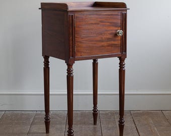 Antique Mahogany Bedside Cupboard, Vintage Nightstand Cabinet, Wooden Side Table, Regency Style Bedside Table, Small Bedroom Storage