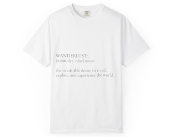 Wanderlust-definitie T-shirt | Minimaal reis-T-shirt | Shirt Joshua Tree Desert | Slow Living, neutraal esthetisch T-shirt