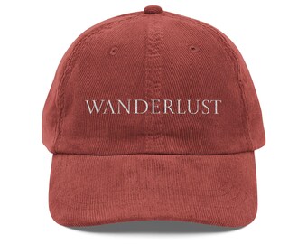 Embroidered Vintage Corduroy Cap | Rust Baseball Hat
