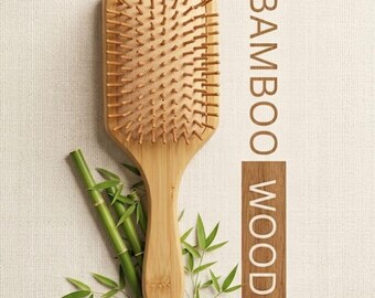 Bamboo hair brush .