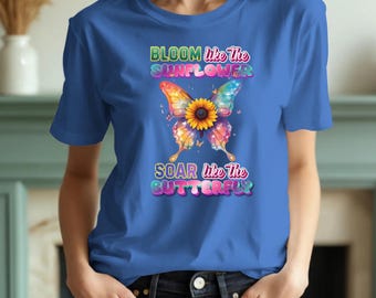 Sunflower & Butterfly Digital Download PNG | POD-Ready Printable Design (SUN-05)