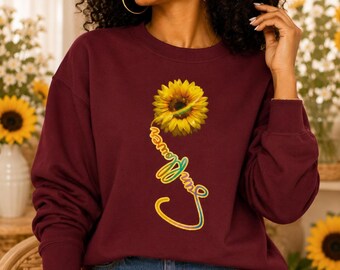 Sunflower Sweatshirt for Women, Sunshine Crewneck, Floral Sweatshirt, Sunflower Lover Gift, Cozy Flower Pullover, Gift for Her