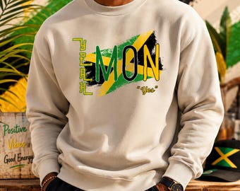 Jamaican Dad Sweatshirt, Yeah Mon Crewneck, Jamaican Flag Apparel