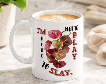 Anthurium Coffee Mug, Motivational Tea Mug, Inspirational Quote Mug, Girl Boss Mug, Floral Ceramic Mug, Gift for Her