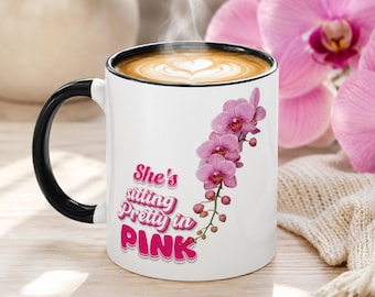 Pink Orchid Coffee Mug, Orchid Tea Mug, Floral Coffee Cup, Botanical Mug, Flower Lover Gift, 11oz Ceramic Mug