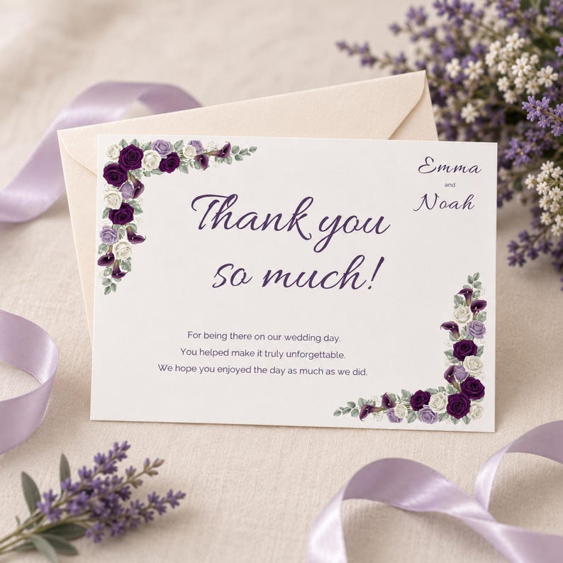 Lavender Purple Ivory Wedding Suite Template Bundle, Editable Invite RSVP Details Menu Table Number and Welcome Sign Template for Bride