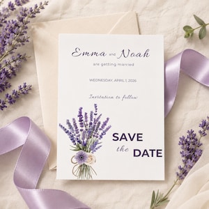 Lavender Purple Ivory Wedding Suite Template Bundle, Editable Invite RSVP Details Menu Table Number and Welcome Sign Template for Bride