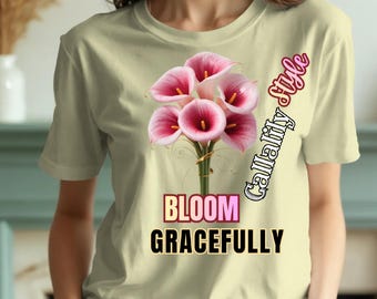 Digital Download PNG | POD-Ready Printable Design | Bloom Gracefully | Calla Lily Floral