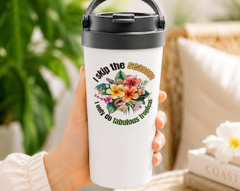Tazza da viaggio tropicale, bicchiere con fiori tropicali, tazza da viaggio floreale, regalo per lei, sorpresa per mamma, zia, ragazza, capo
