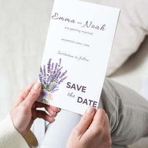 Lavender, Purple and Ivory Wedding Template Bundle | Editable Wedding Invitations & Stationery | No Background | Canva Free (WED11)