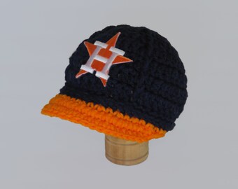 Astros Baby Hat Cap Outfit Houston Astros Baby Gift Newborn Baseball Photo Prop Hand Knit Knitted Crochet Handmade Photo Ideas