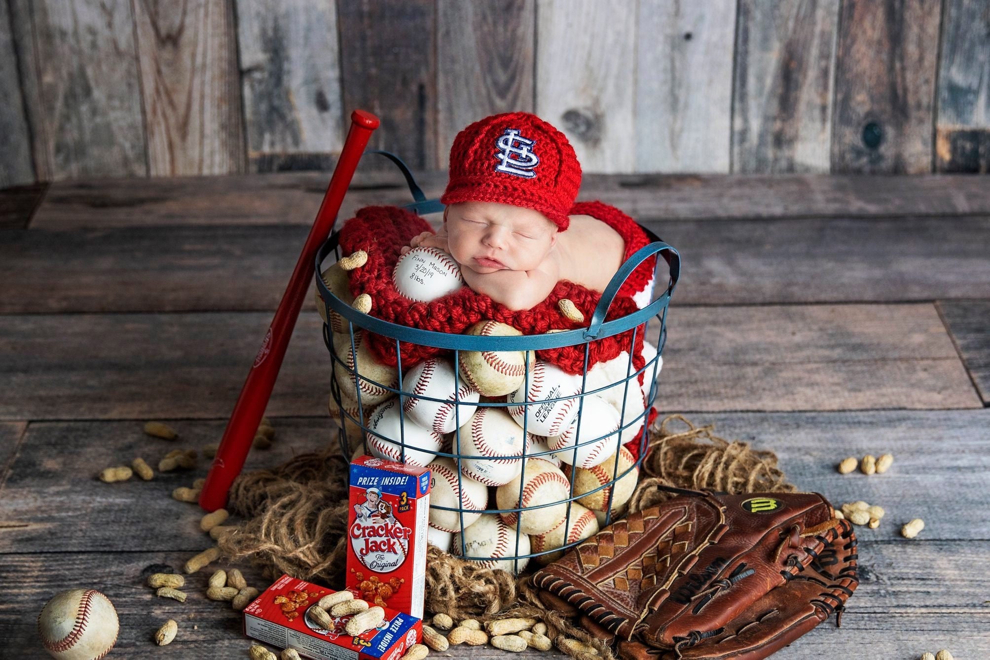 GoldenGirlzHandmade Baby Girl St. Louis Cardinals Cap Hat Outfit Hand Knit Knitted Crochet Baby Gift Newborn Photo Photography Prop Baseball MLB Handmade Infant
