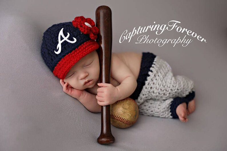Newborn Atlanta Braves Outfit Uniform Set Hat Cap Pants Boy Etsy
