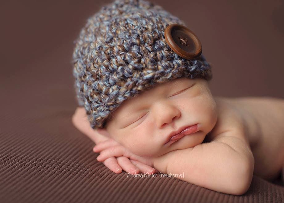 Newborn Baby Boy Beanie Hat Cap Chunky Photography Prop Etsy