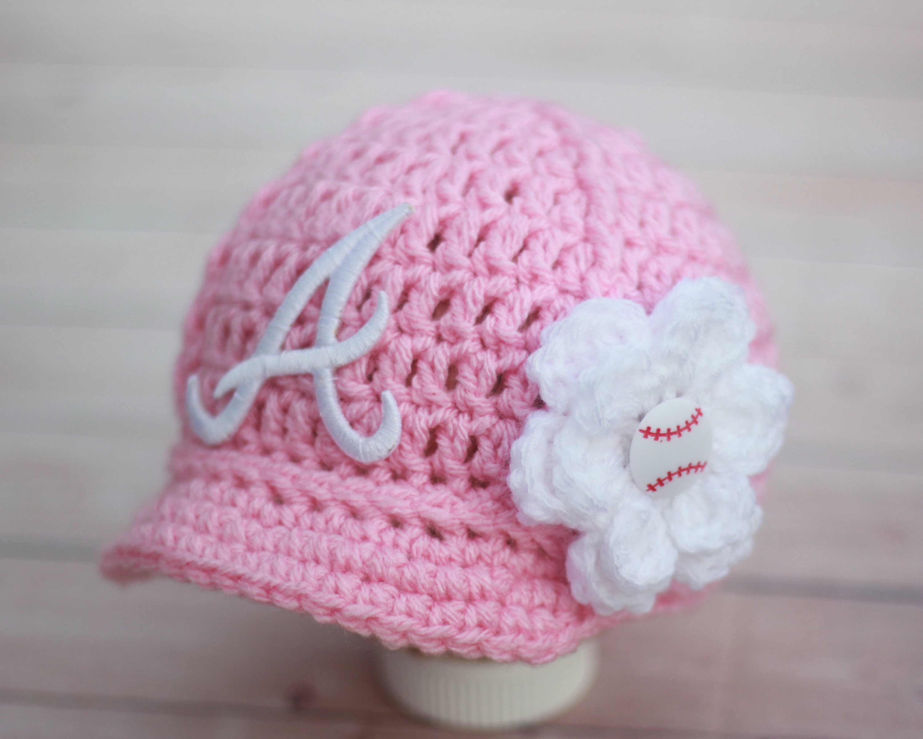 Baby Girl Pink Atlanta Braves Cap Hat 