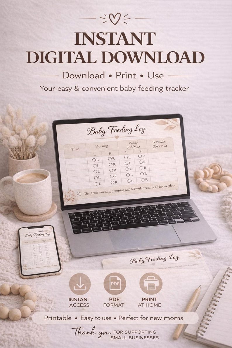 Baby Feeding Log Printable | Breastfeeding Tracker | Pump & Formula Log ...