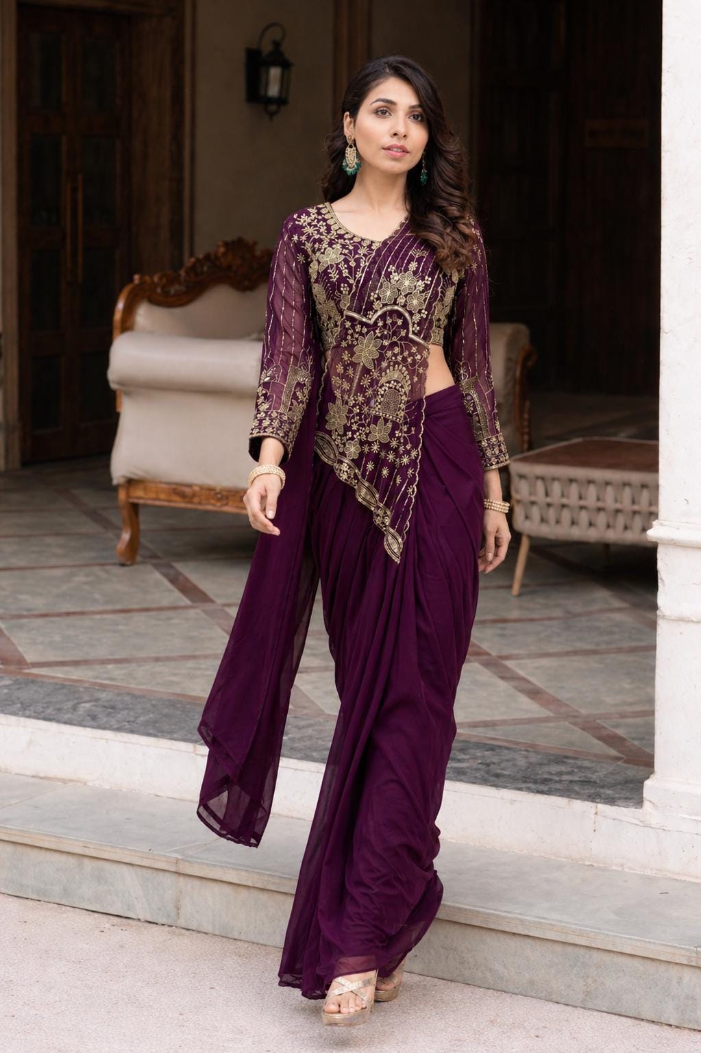 Evening Wear Saree - Etsy