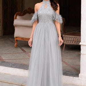 silver net dress Silver mesh dress
