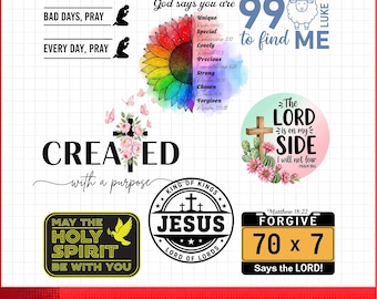 Christian Faith Quotes PNG Bundle, Bible Verse Clipart, Jesus Scripture ...