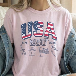 4th of July Shirt USA 250th Anniversary 1776 2026 Shirt Independence Day Shirt 250th USA Birthday Tee for Women 250 Years America Shirt