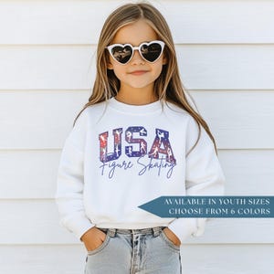 Eiskunstlauf-Sweatshirt USA Team Eiskunstlauf-Trainer Geschenk für Schlittschuh-Praxis-Sweatshirt Vaterländisches Muttergeschenk für Eislaufen-Liebhaber Bild 2