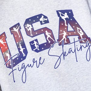 Eiskunstlauf-Sweatshirt USA Team Eiskunstlauf-Trainer Geschenk für Schlittschuh-Praxis-Sweatshirt Vaterländisches Muttergeschenk für Eislaufen-Liebhaber Bild 6