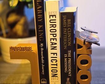 3D printed Bookend | Custom Book Genre Shelf Decor for "BOOK" Lovers.