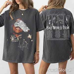 Michael Jackson Bad World Tour Tee, 80s King of Pop Retro Shirt, Classic MJ Signature Fan Apparel