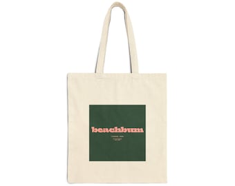Beachbum Green Square Retro Pink Logo Canvas Tote Bag