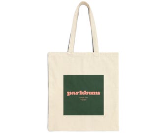 Parkbum Green Square Retro Pink Logo Canvas Tote Bag