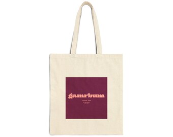 Gamrbum Legendary Crimson Square Retro Pink Logo Canvas Tote Bag
