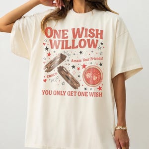 One Wish Willow Comfort Colors Shirt, Vintage Graphic Tee, Trendy Willow Tree Shirt, Aesthetic Nature Tee, Viral Cottagecore Shirt