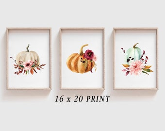 Pumpkin Print Fall Home Decor Thanksgiving Decor Set of 3 Pumpkin Printable Autumn home decor Pumpkin Printables Wall Art Fall Print